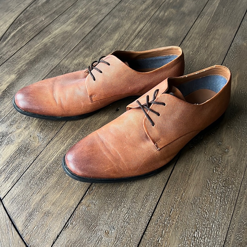 Mens Aldo Leather Dress Shoes Cognac Brown